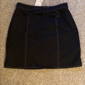 Black denim skirt